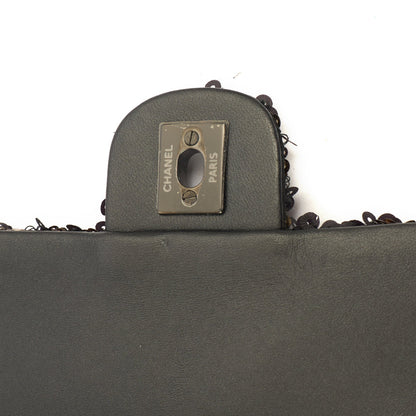 Chanel Shoulder Bag Flap Bag in Black, Sequin — Lifestyle View
