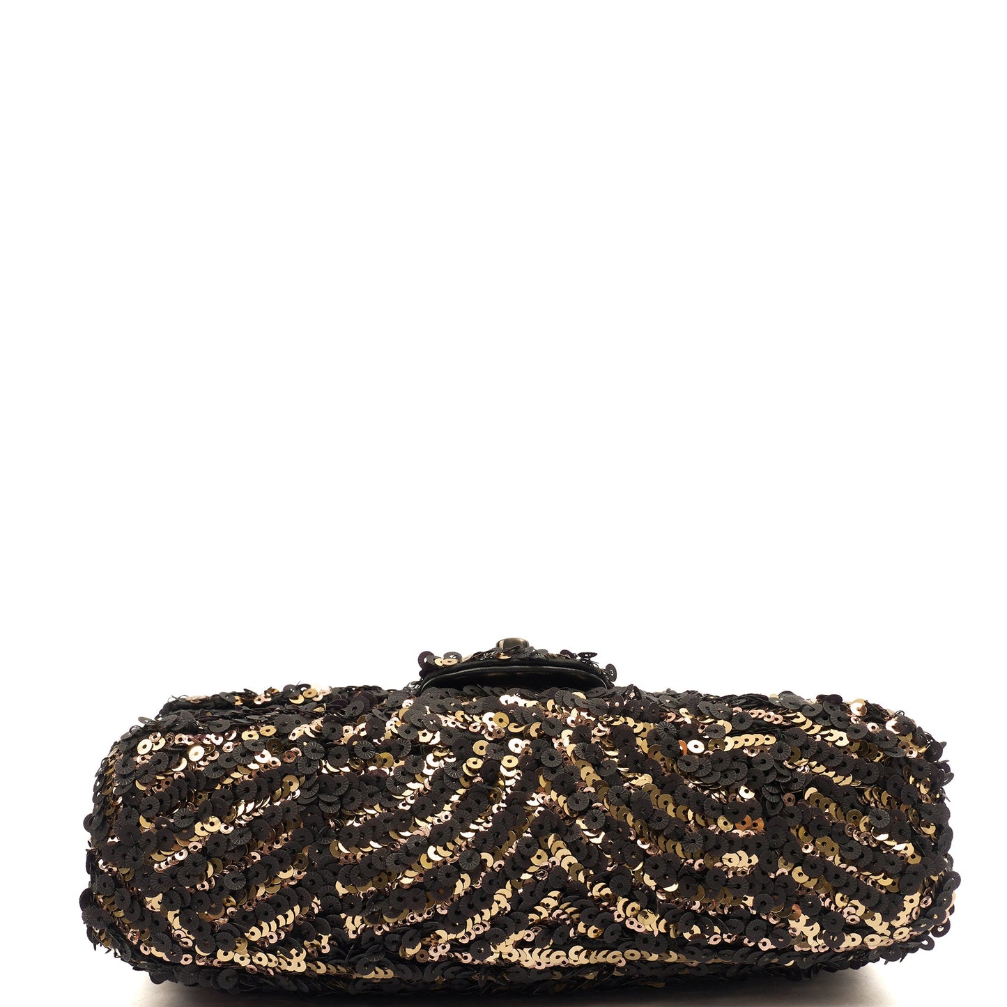 Chanel Shoulder Bag Flap Bag in Black, Sequin — Detail View
