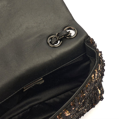 Chanel Shoulder Bag Flap Bag in Black, Sequin — Alternate View 8