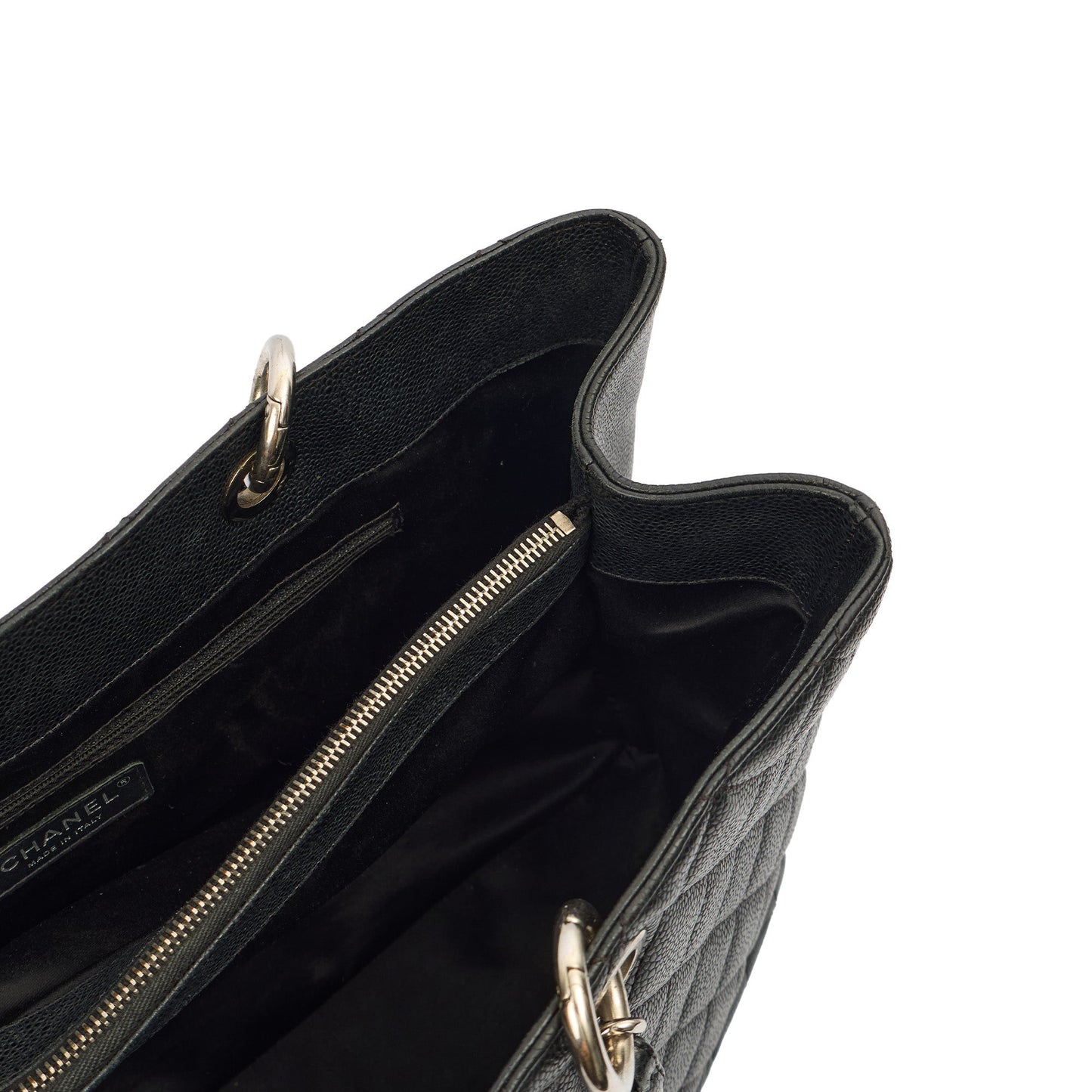 Chanel Tote Grand Shopping Tote XL in Black, Caviar Leather — Alternate View 18