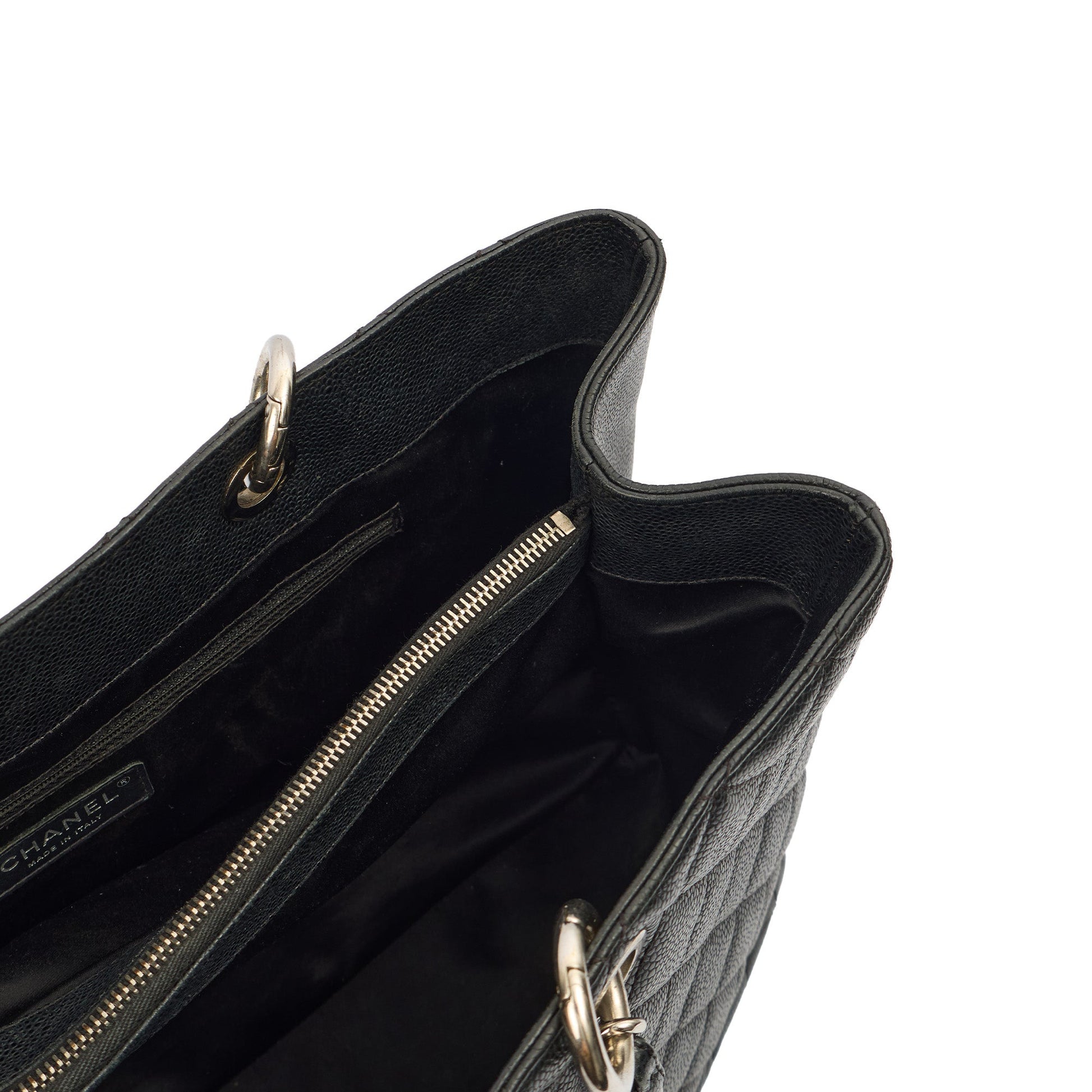 Chanel Tote Grand Shopping Tote XL in Black, Caviar Leather — Alternate View 18