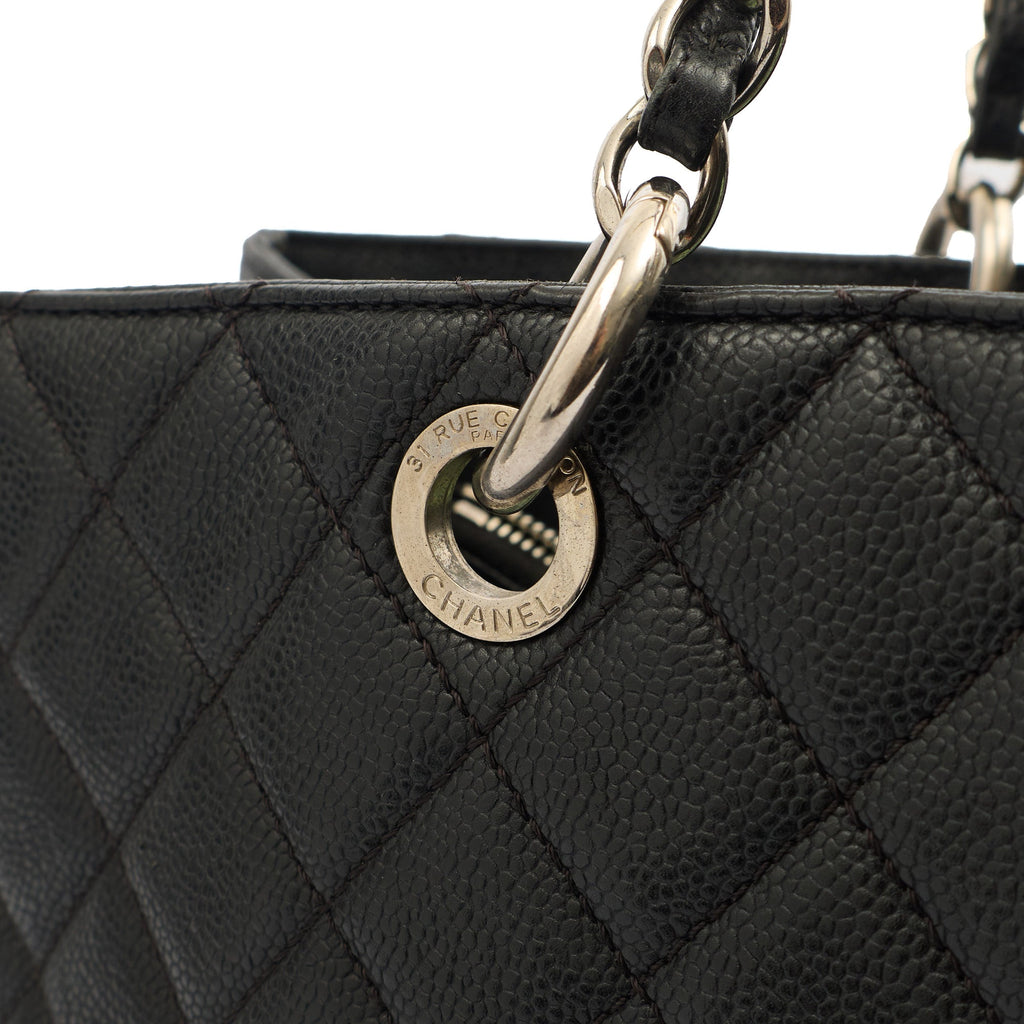 Chanel Tote Grand Shopping Tote XL in Black, Caviar Leather — Alternate View 24