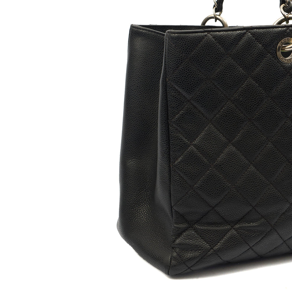 Chanel Tote Grand Shopping Tote XL in Black, Caviar Leather — Alternate View 7