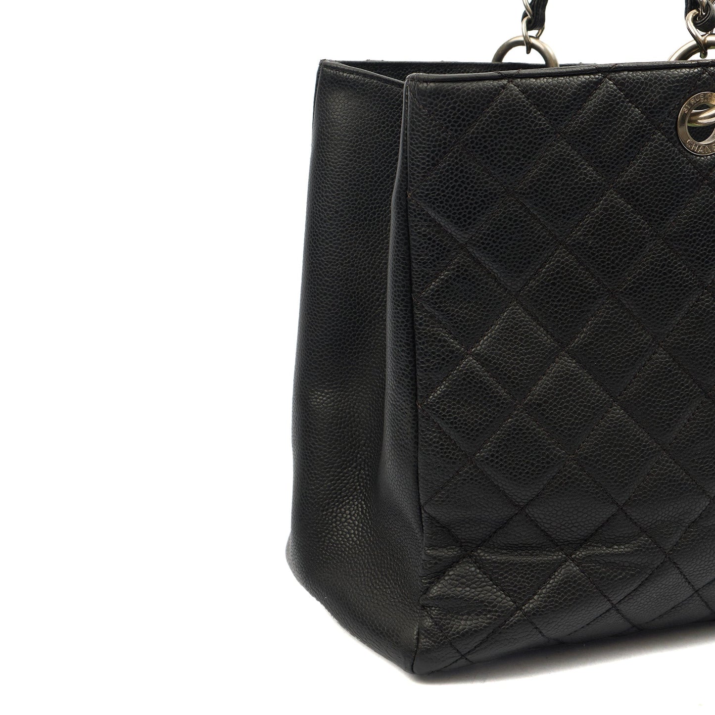Chanel Tote Grand Shopping Tote XL in Black, Caviar Leather — Alternate View 25