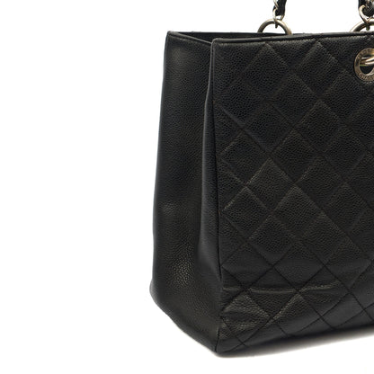 Chanel Tote Grand Shopping Tote XL in Black, Caviar Leather — Alternate View 25