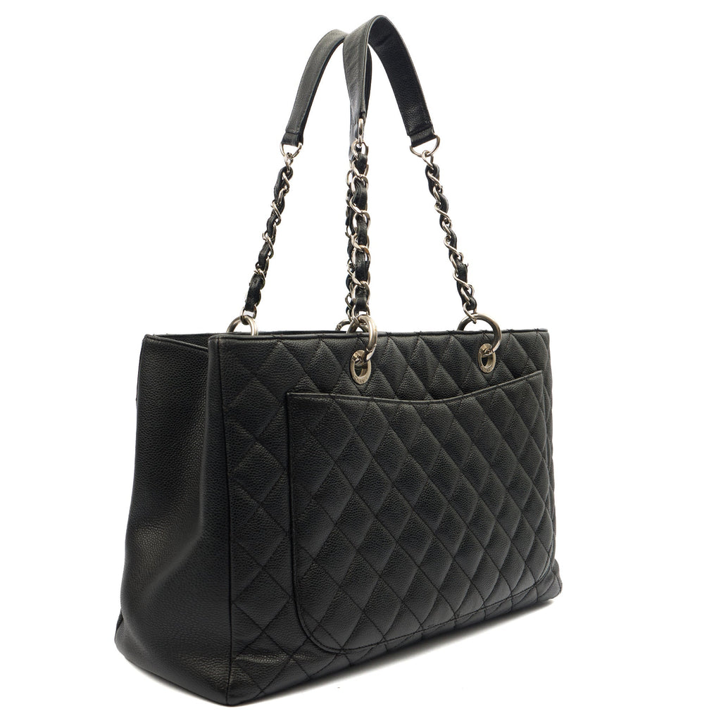 Chanel Tote Grand Shopping Tote XL in Black, Caviar Leather — Alternate View 11