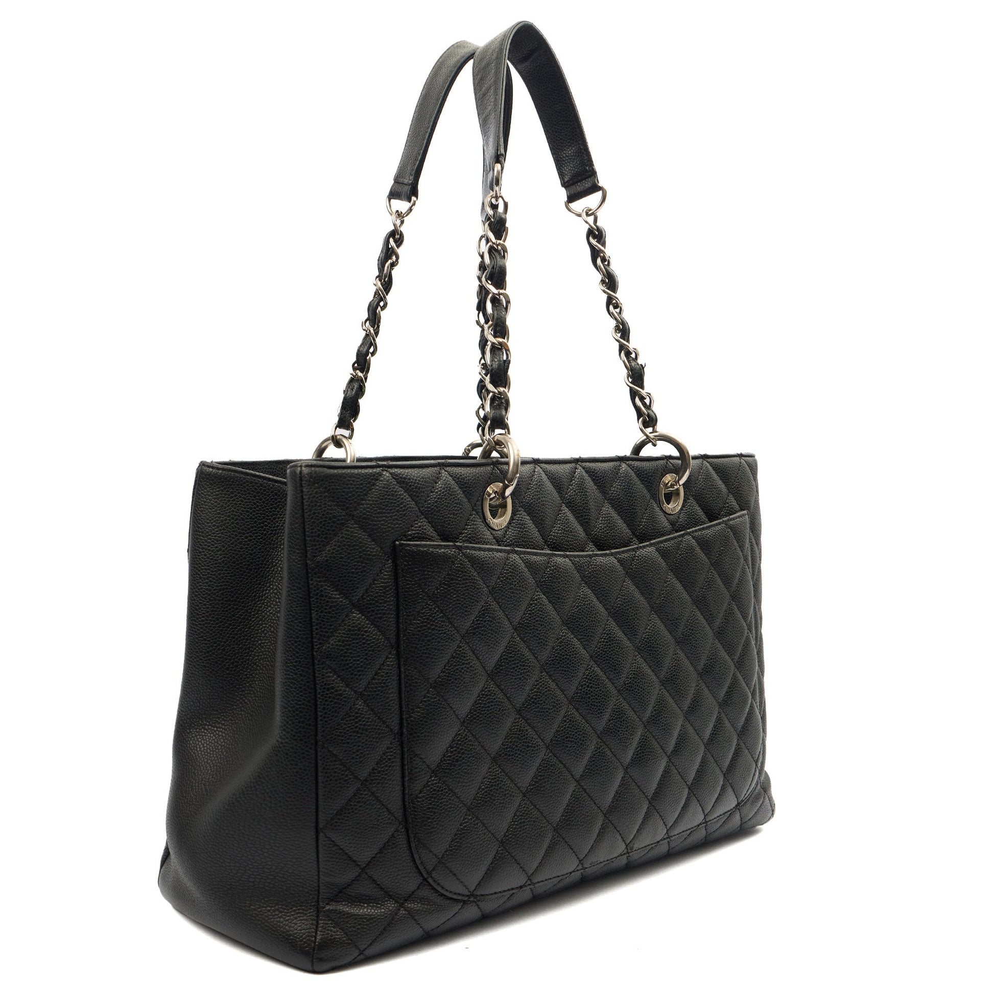 Chanel Tote Grand Shopping Tote XL in Black, Caviar Leather — Alternate View 20