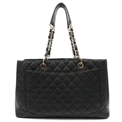 Chanel Tote Grand Shopping Tote XL in Black, Caviar Leather — Back View
