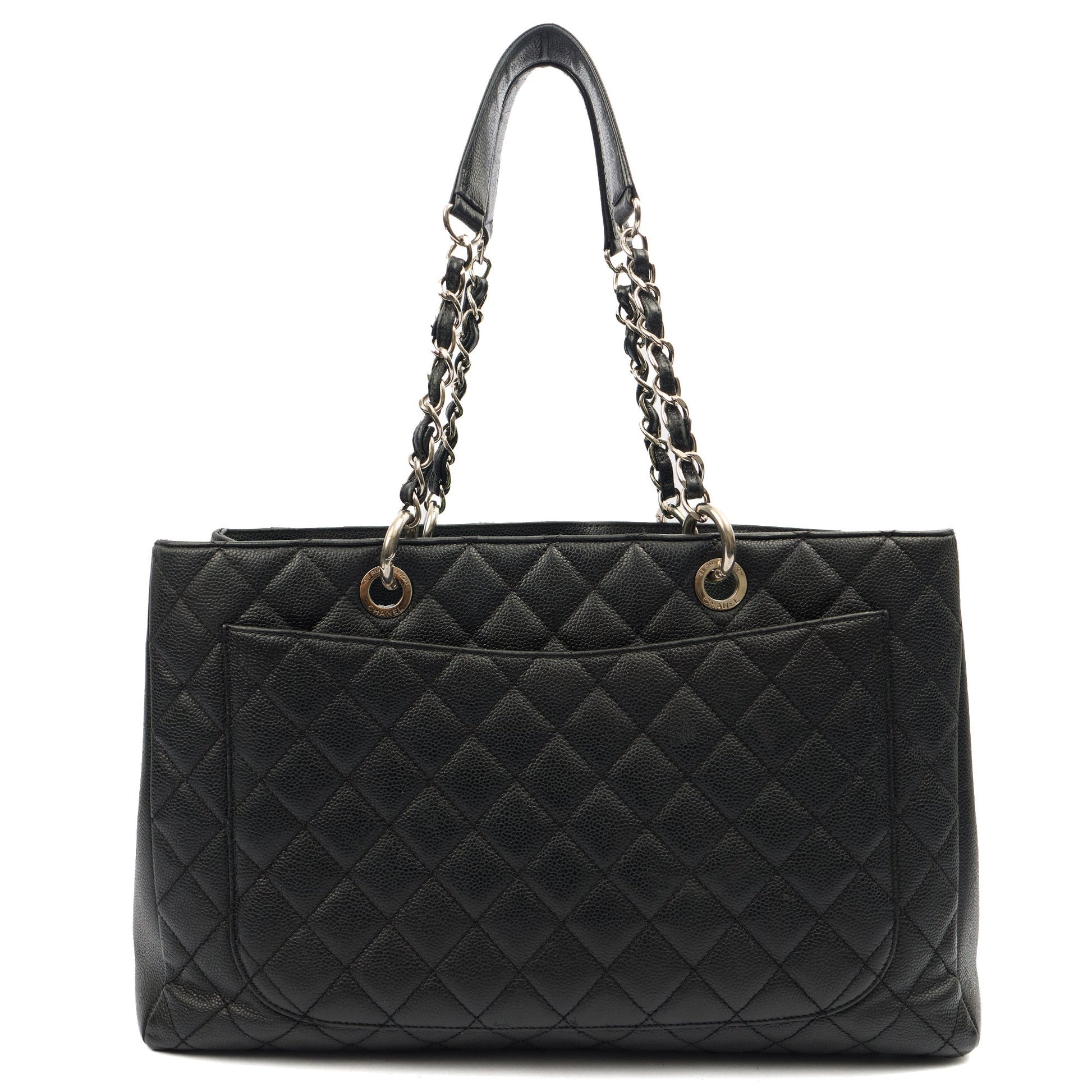 Chanel Tote Grand Shopping Tote XL in Black, Caviar Leather — Alternate View 21