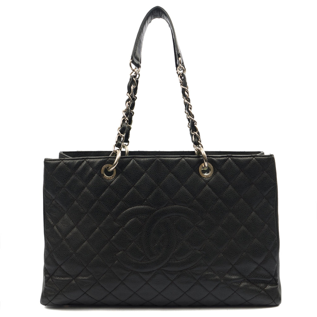 Chanel Tote Grand Shopping Tote XL in Black, Caviar Leather — Alternate View 10