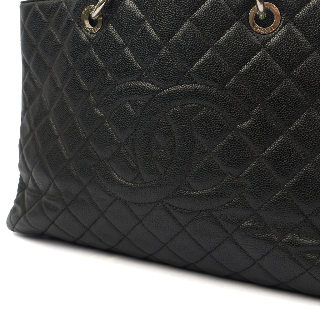 Chanel Tote Grand Shopping Tote XL in Black, Caviar Leather — Alternate View 8