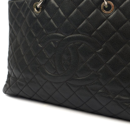 Chanel Tote Grand Shopping Tote XL in Black, Caviar Leather — Alternate View 8