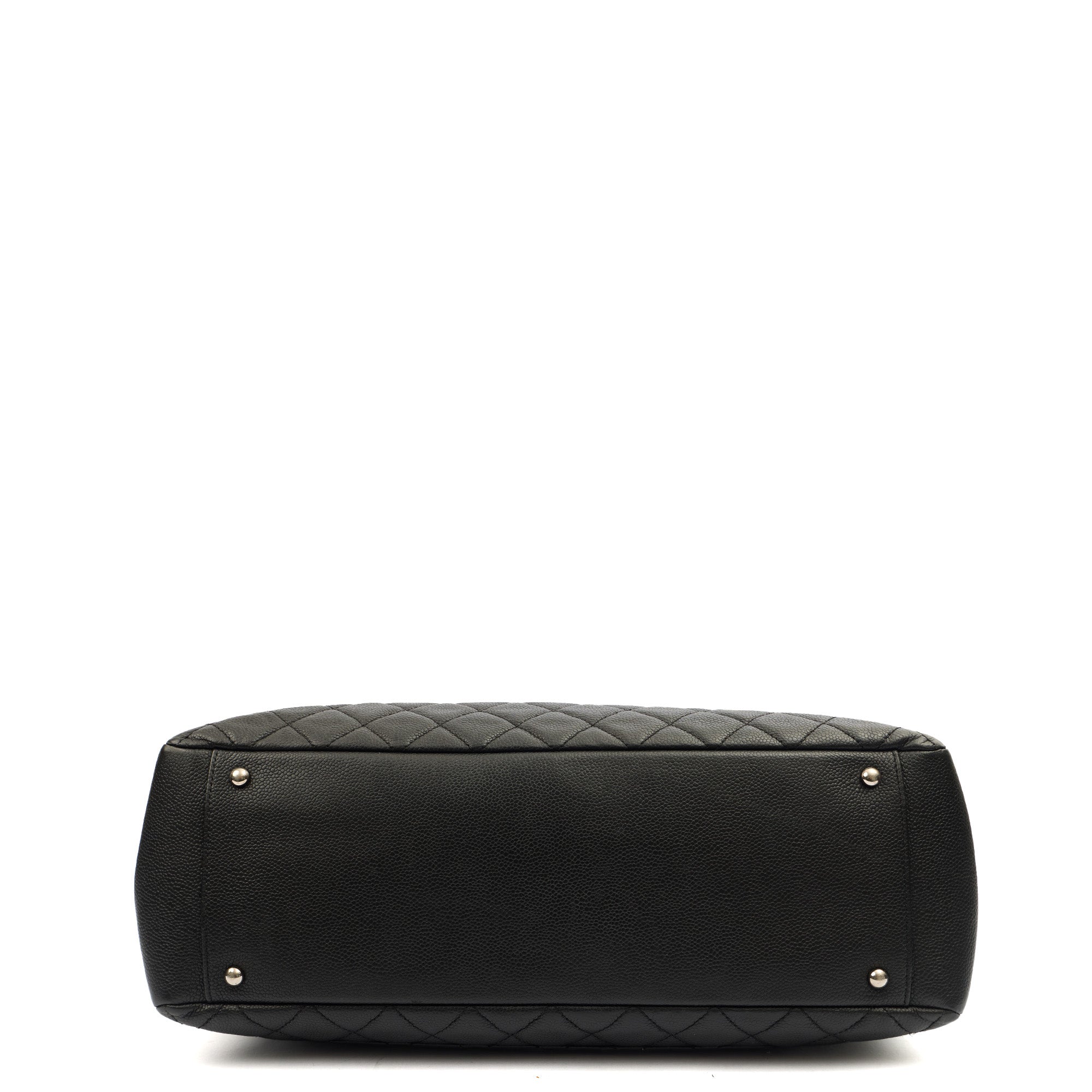 Chanel Tote Grand Shopping Tote XL in Black, Caviar Leather — Top View