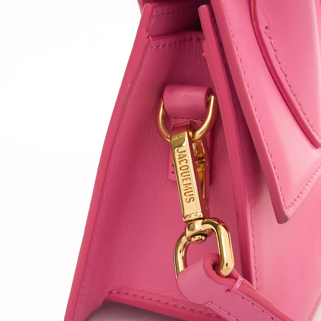 Jacquemus Top Handle Le Chiquito in Pink, Leather — Detail View