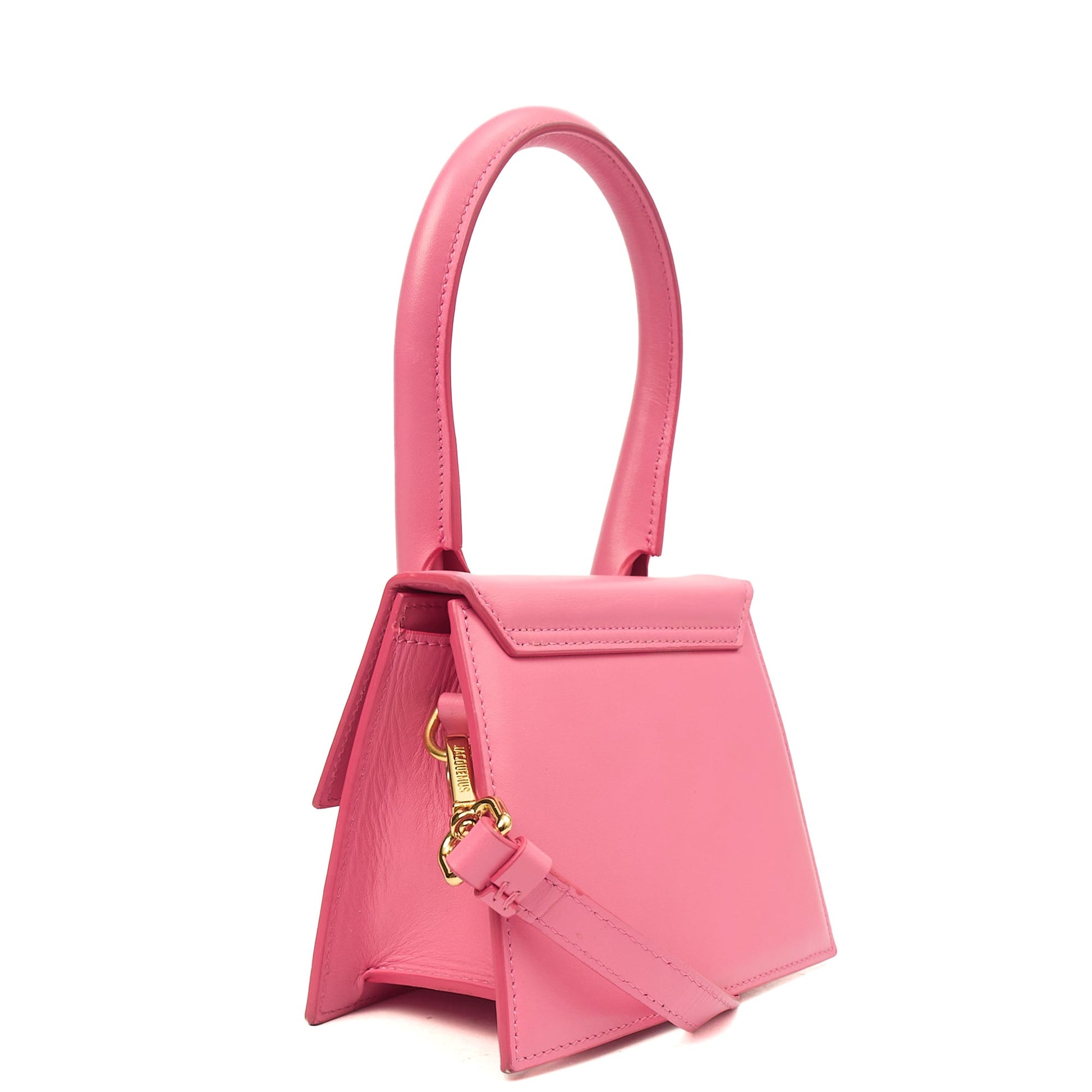 Jacquemus Top Handle Le Chiquito in Pink, Leather — Side View