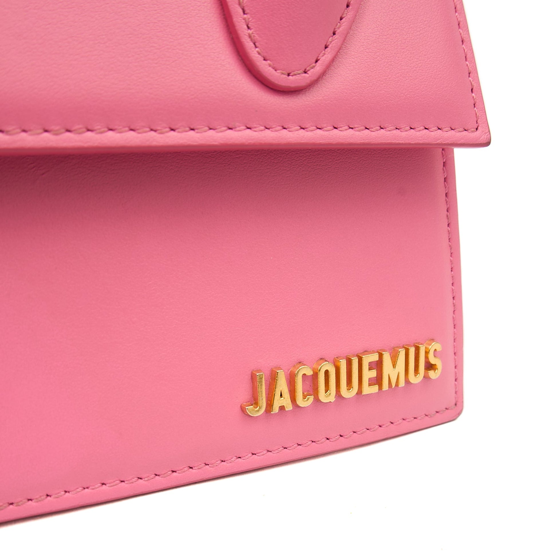 Jacquemus Top Handle Le Chiquito in Pink, Leather — Lifestyle View