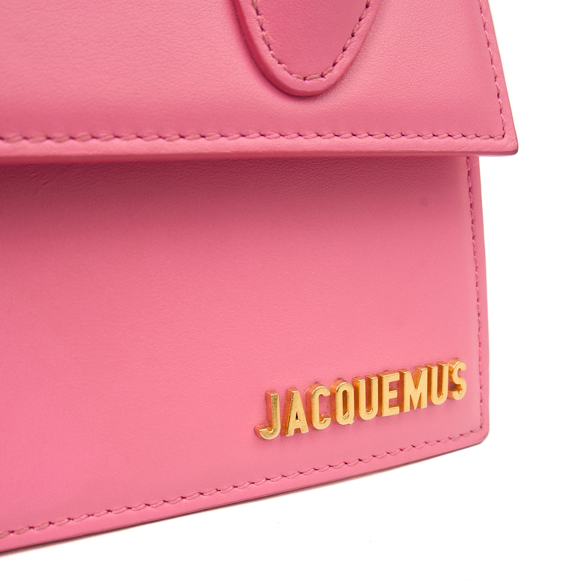 Jacquemus Top Handle Le Chiquito in Pink, Leather — Lifestyle View
