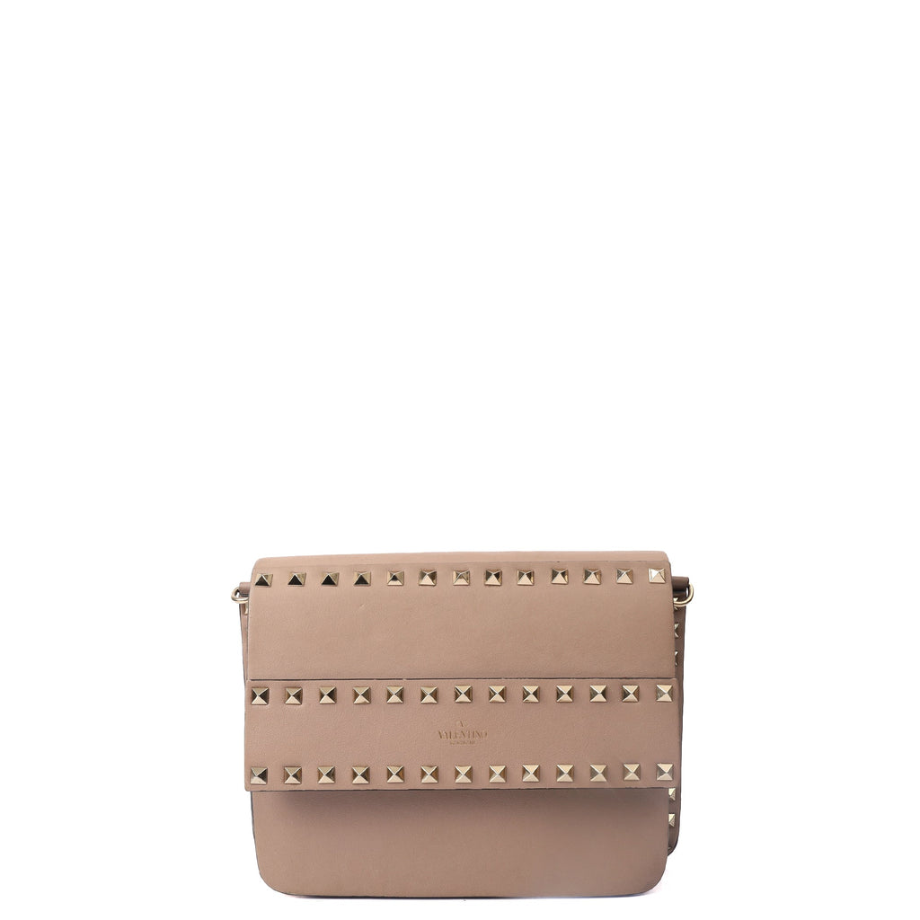 Valentino Cross Body Rockstud Camera Bag in Pink, Leather — Front View