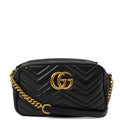 Gucci Cross Body Marmont Shoulder Bag - Small in Black, Leather — Front View