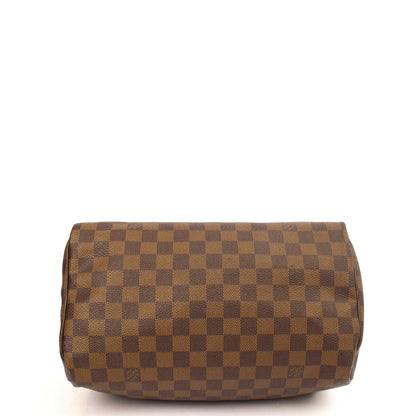 Louis Vuitton Top Handle Speedy 30 in Damier Ebene, Canvas — Detail View