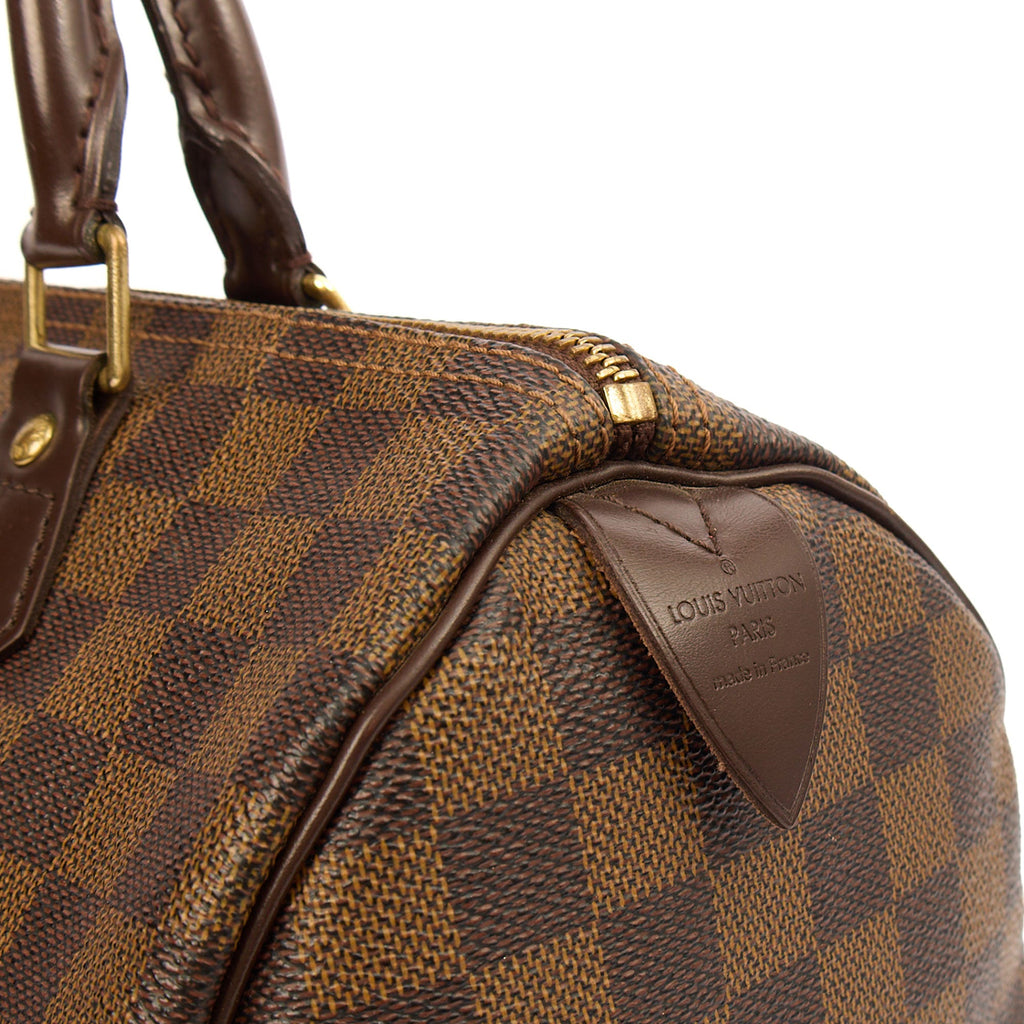 Louis Vuitton Top Handle Speedy 30 in Damier Ebene, Canvas — Lifestyle View