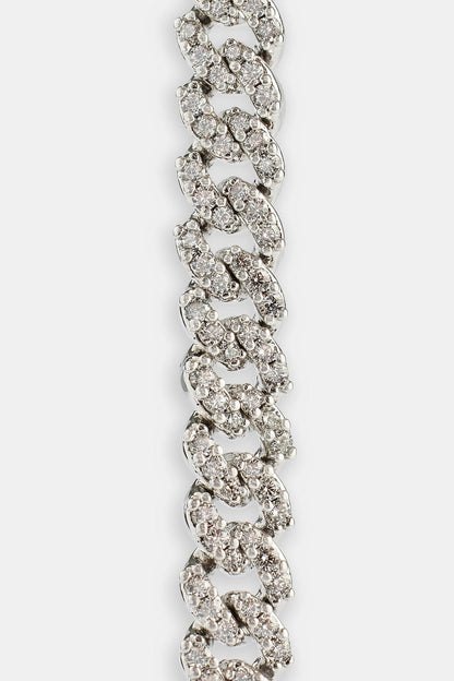 Cernucci Iced Cuban Link Bracelet - 5mm - White — 6" — Top View