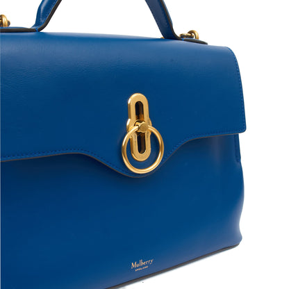 Mulberry Top Handle Seaton in Blue, Calfskin Leather — Lifestyle View