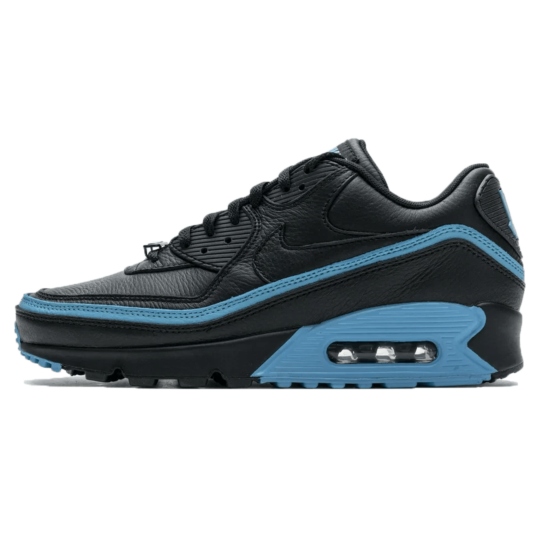 Undefeated x Nike Air Max 90 'Black Blue Fury' — UK 3 | EU 35.5 | US 3.5 — Front View