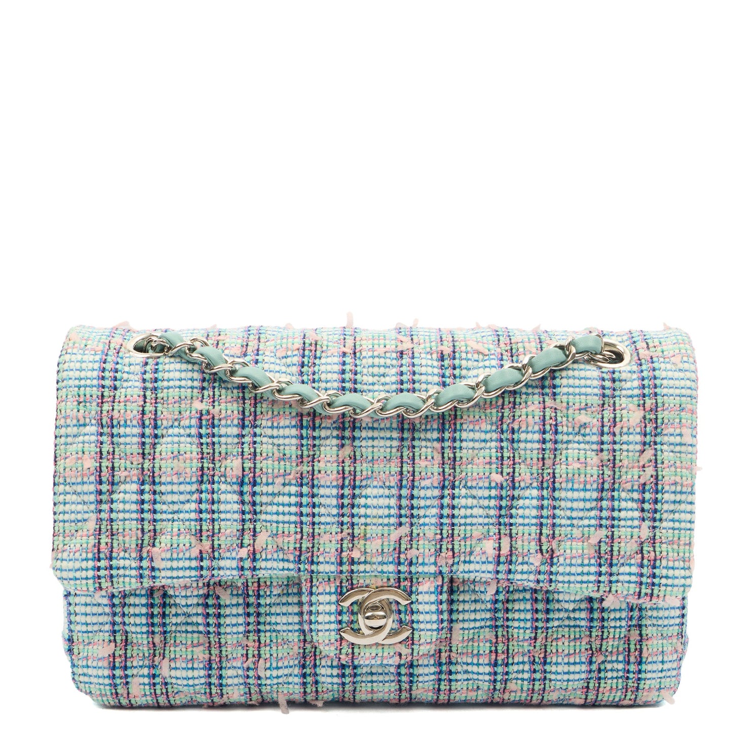 Chanel Shoulder Bag Classic Double Flap - Medium in invalid, Tweed — Front View