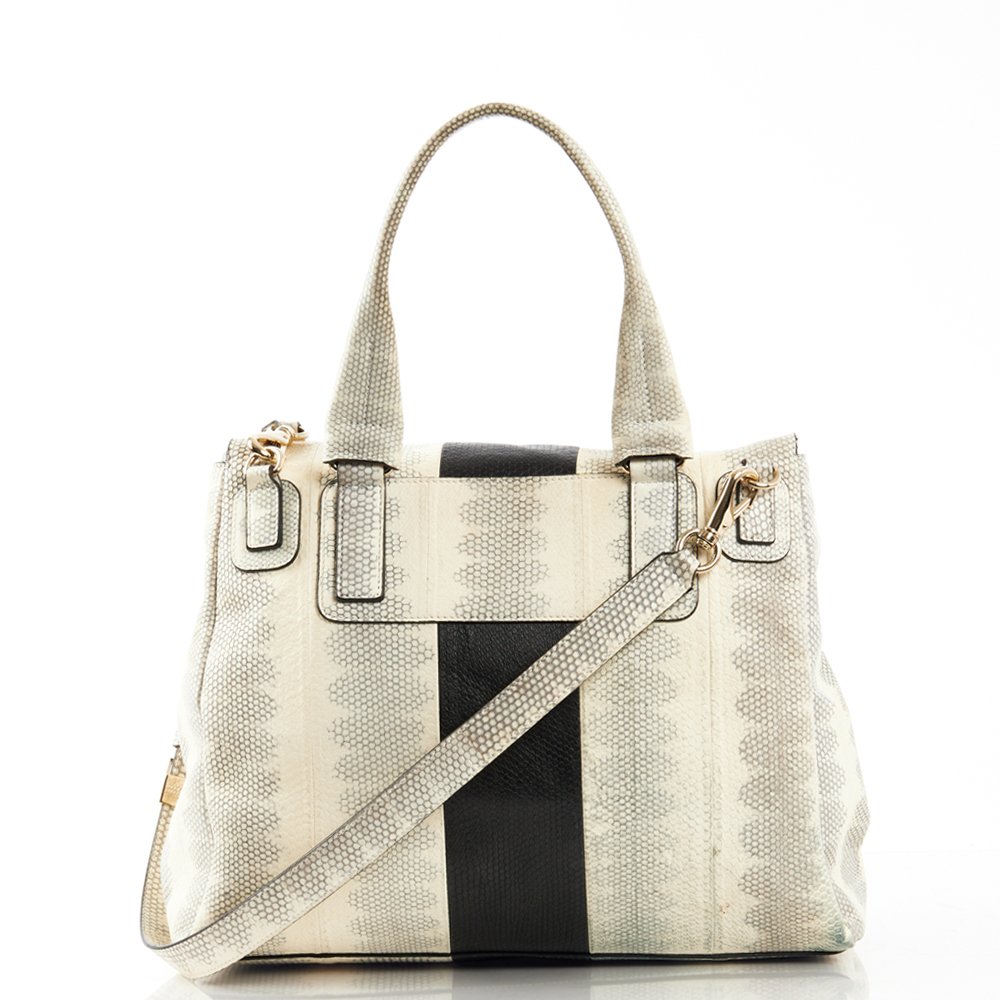 Givenchy Tote Pandora - Medium in Storm Gray, Exotic Effect Leather — Top View