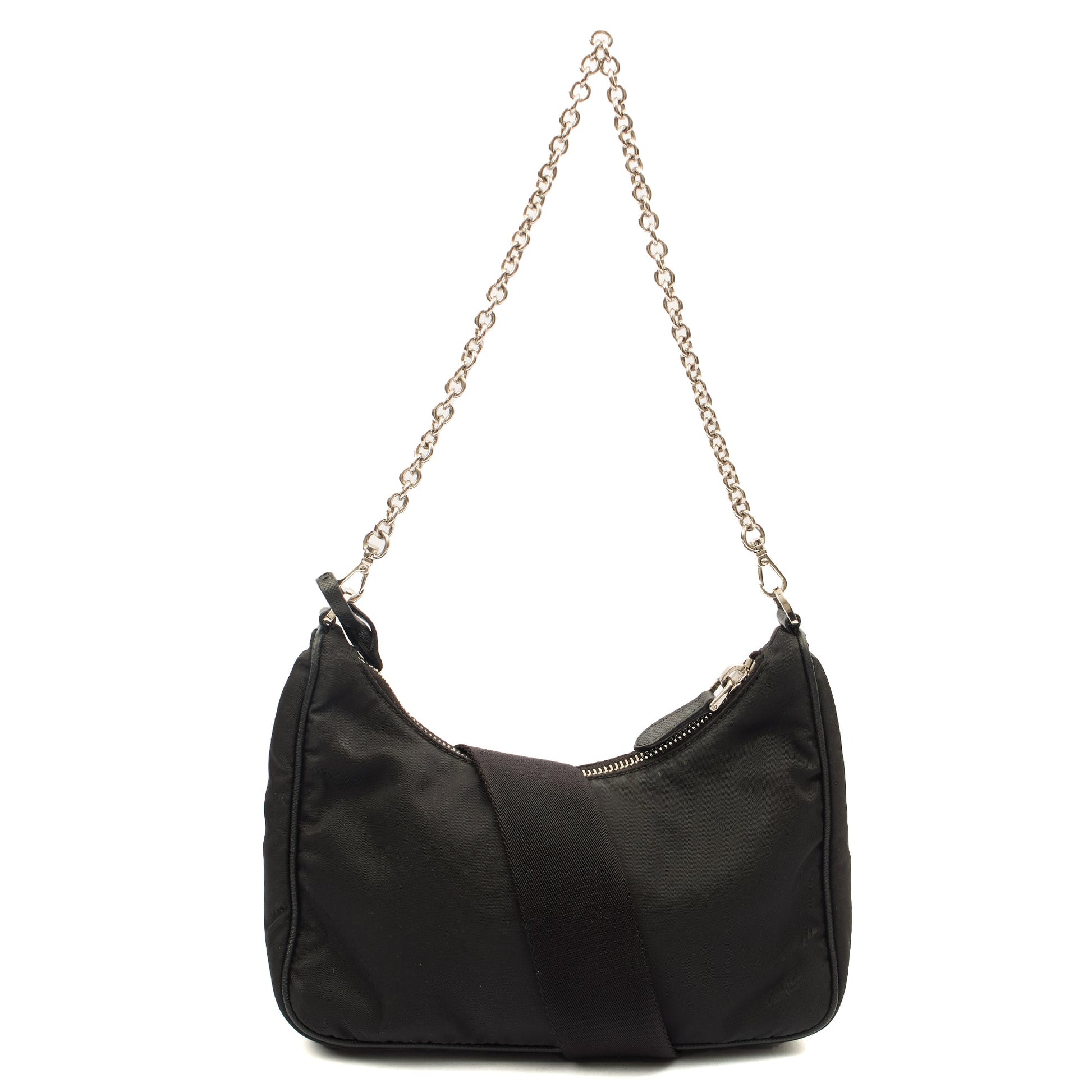 Prada Cross Body Re-Edition 2000 Shoulder Bag in Black, Nylon — Alternate View 9