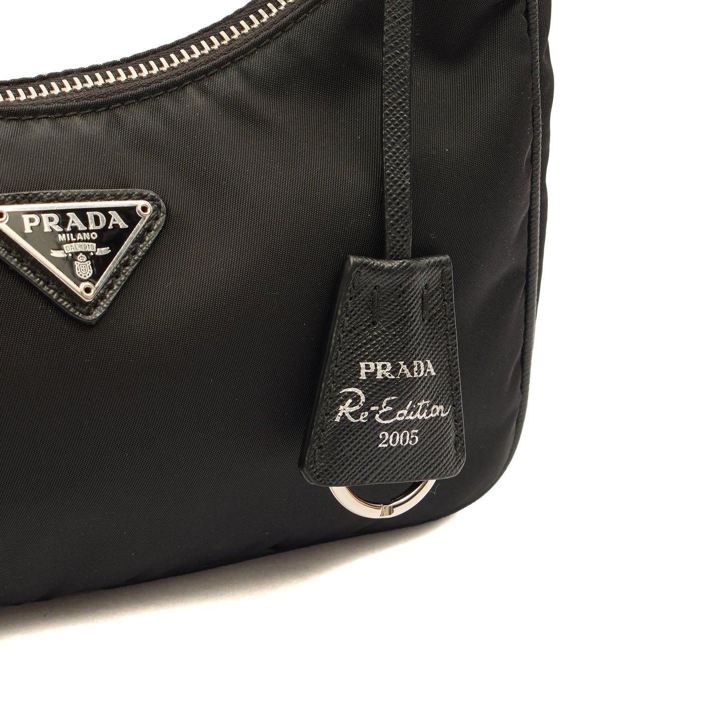 Prada Cross Body Re-Edition 2000 Shoulder Bag in Black, Nylon — Lifestyle View