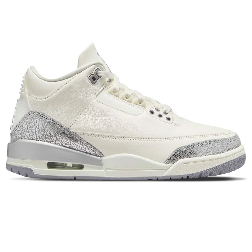 Air Jordan 3 Wmns Retro 'Sail Metallic Silver' — UK 2.5 | EU 35.5 | US 5 — Side View