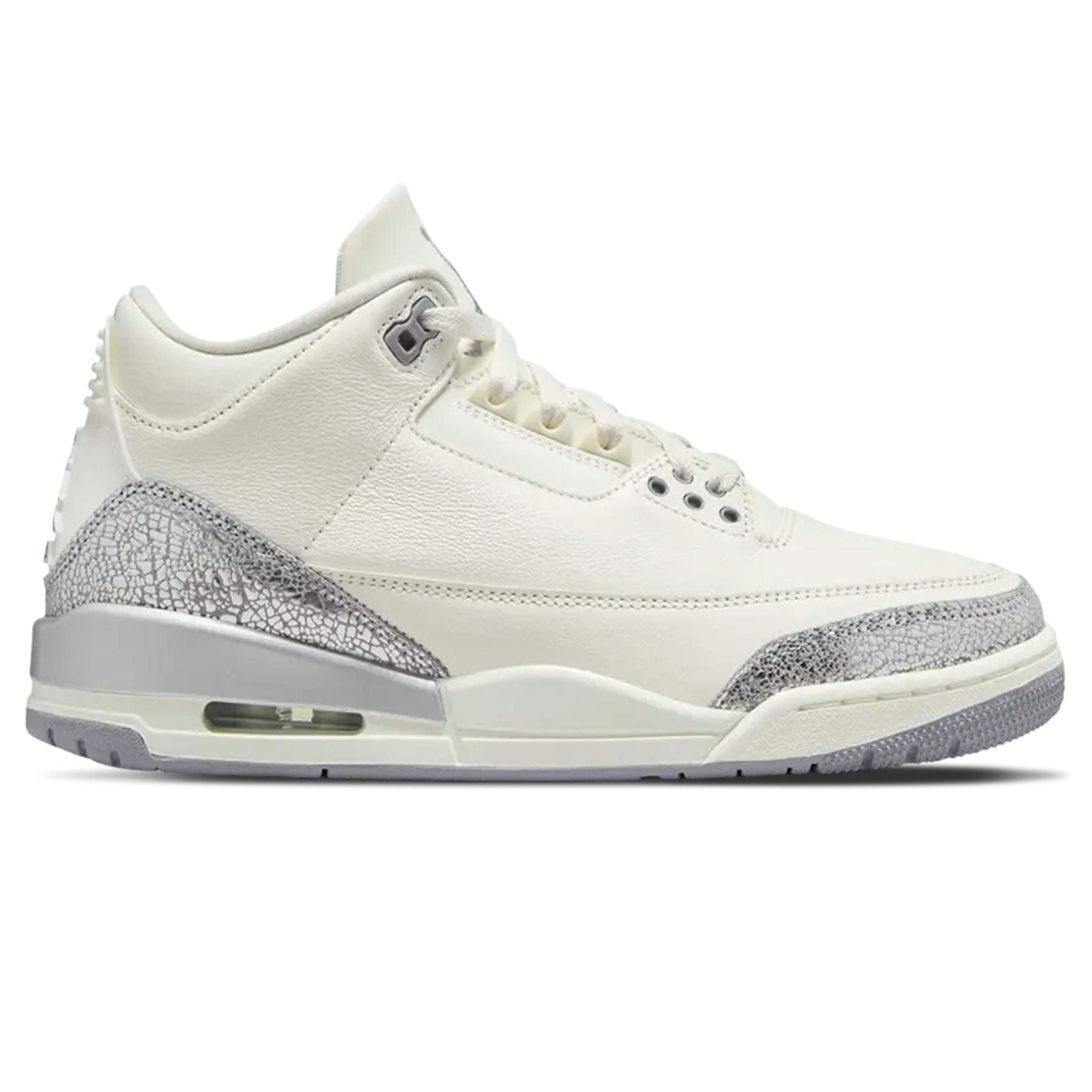 Air Jordan 3 Wmns Retro 'Sail Metallic Silver' — UK 2.5 | EU 35.5 | US 5 — Side View