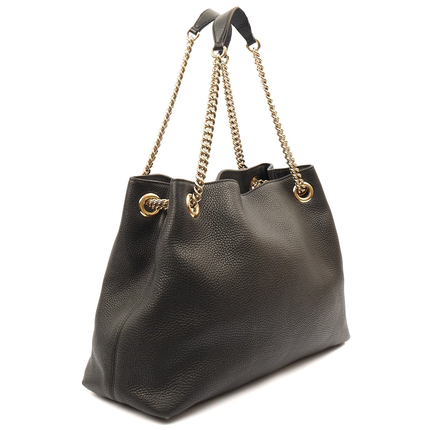 Gucci Shoulder Bag Soho Chain Shoulder Bag in Black, Leather — Side View