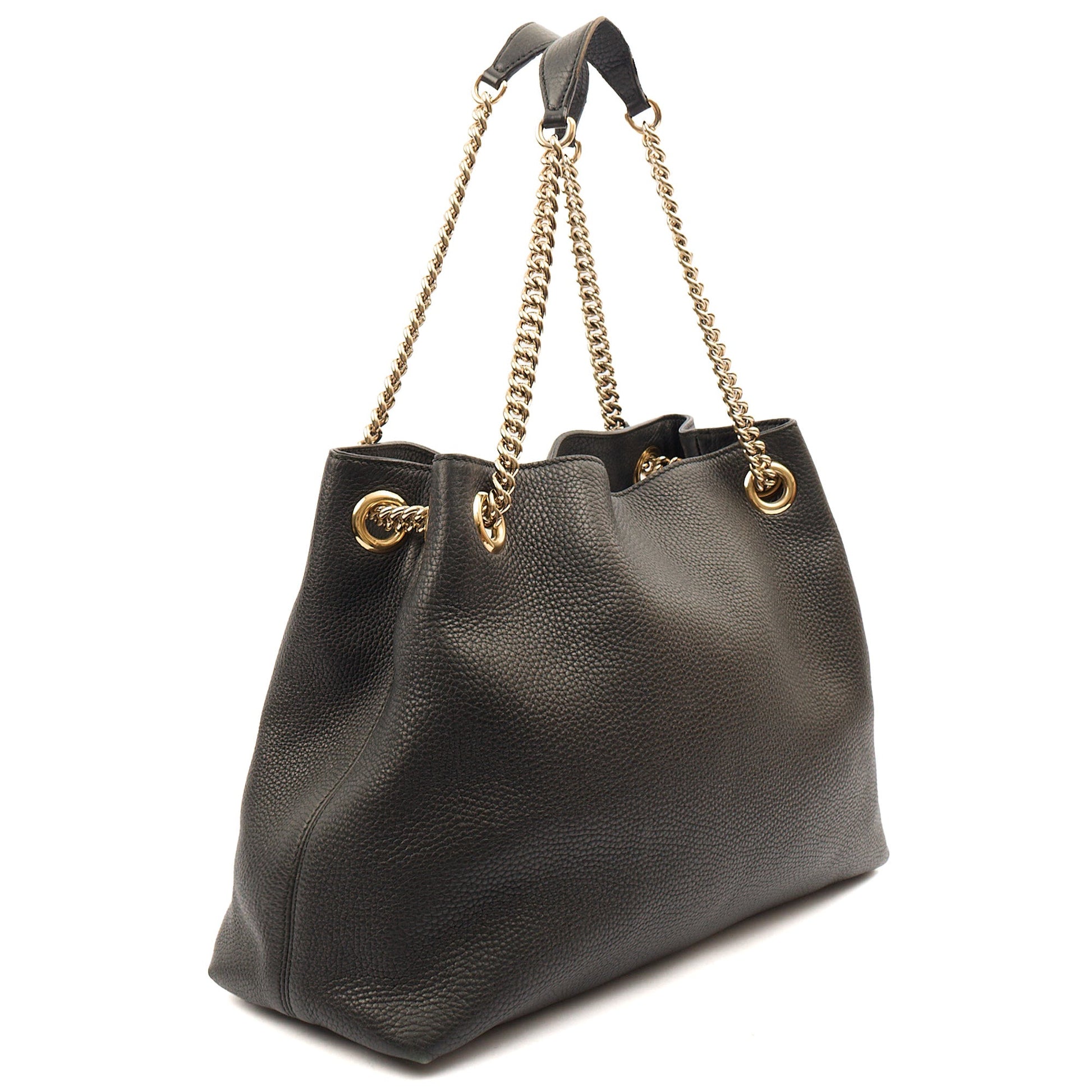 Gucci Shoulder Bag Soho Chain Shoulder Bag in Black, Leather — Side View