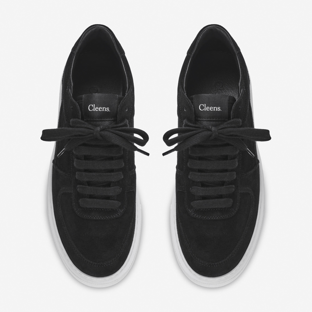 Cleens Court Trainer 'Black Suede' — UK 3 | EU 37 | US 4 — Top View