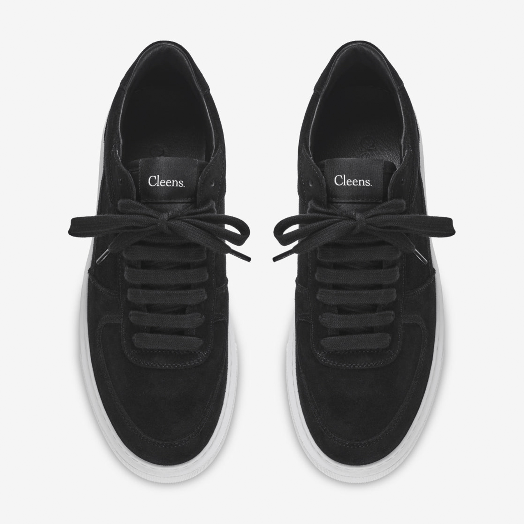 Cleens Court Trainer 'Black Suede' — UK 3 | EU 37 | US 4 — Top View