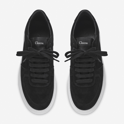 Cleens Court Trainer 'Black Suede' — UK 3 | EU 37 | US 4 — Top View
