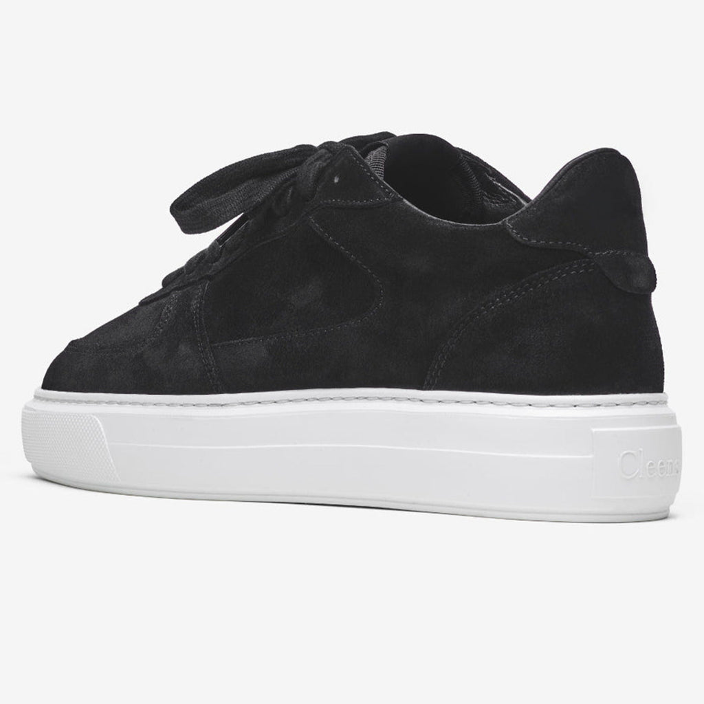 Cleens Court Trainer 'Black Suede' — UK 3 | EU 37 | US 4 — Back View