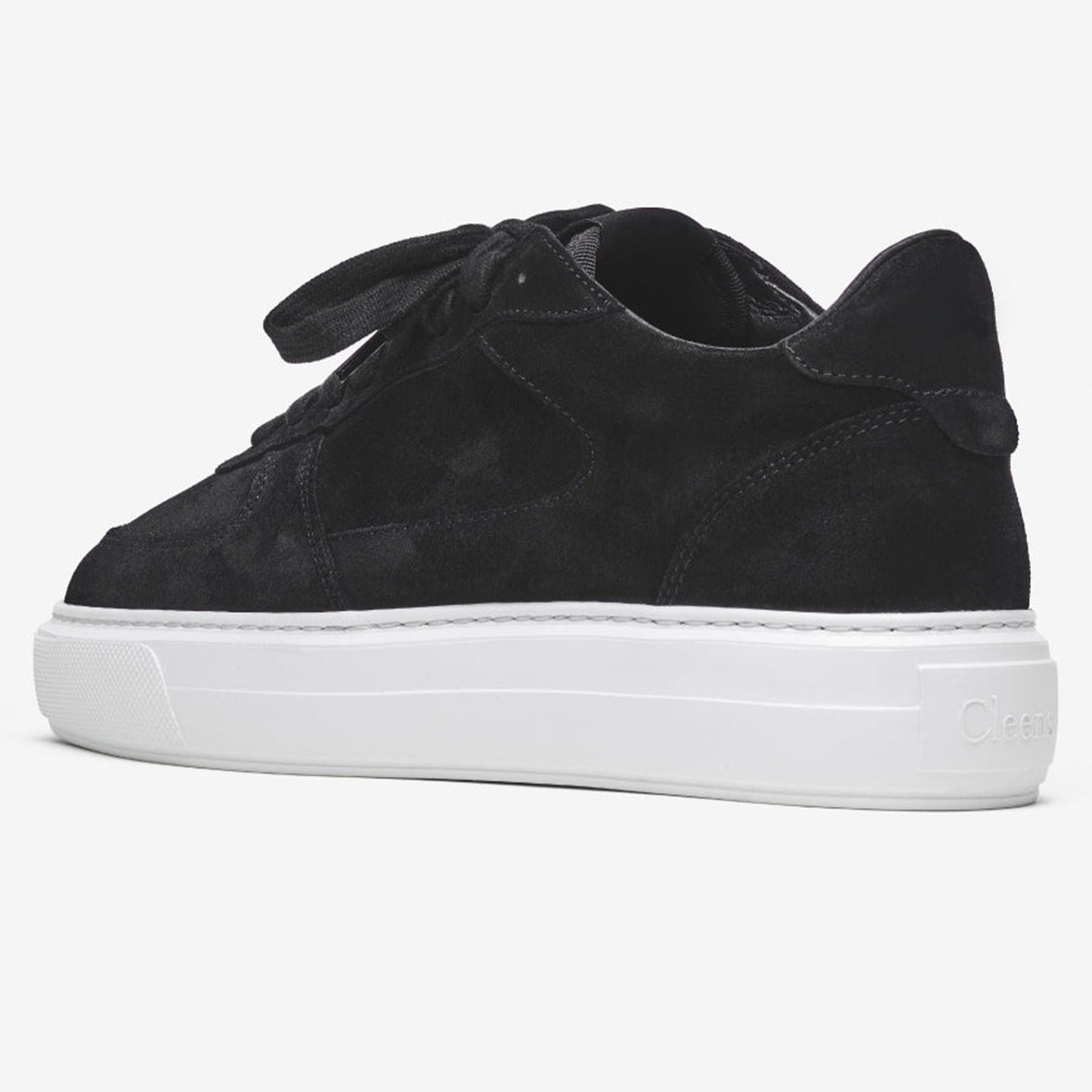 Cleens Court Trainer 'Black Suede' — UK 3 | EU 37 | US 4 — Back View
