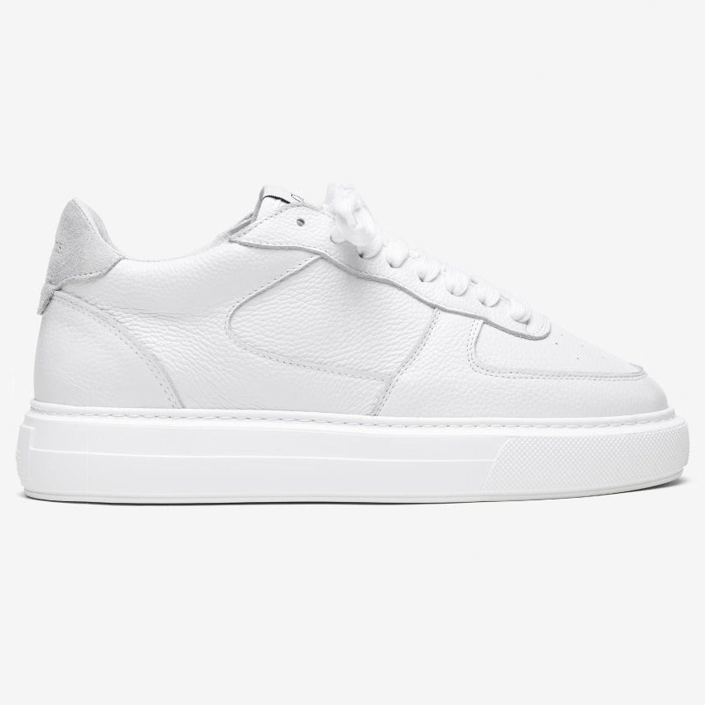 Cleens Court Trainer 'White Tumbled Leather' — UK 3 | EU 37 | US 4 — Side View