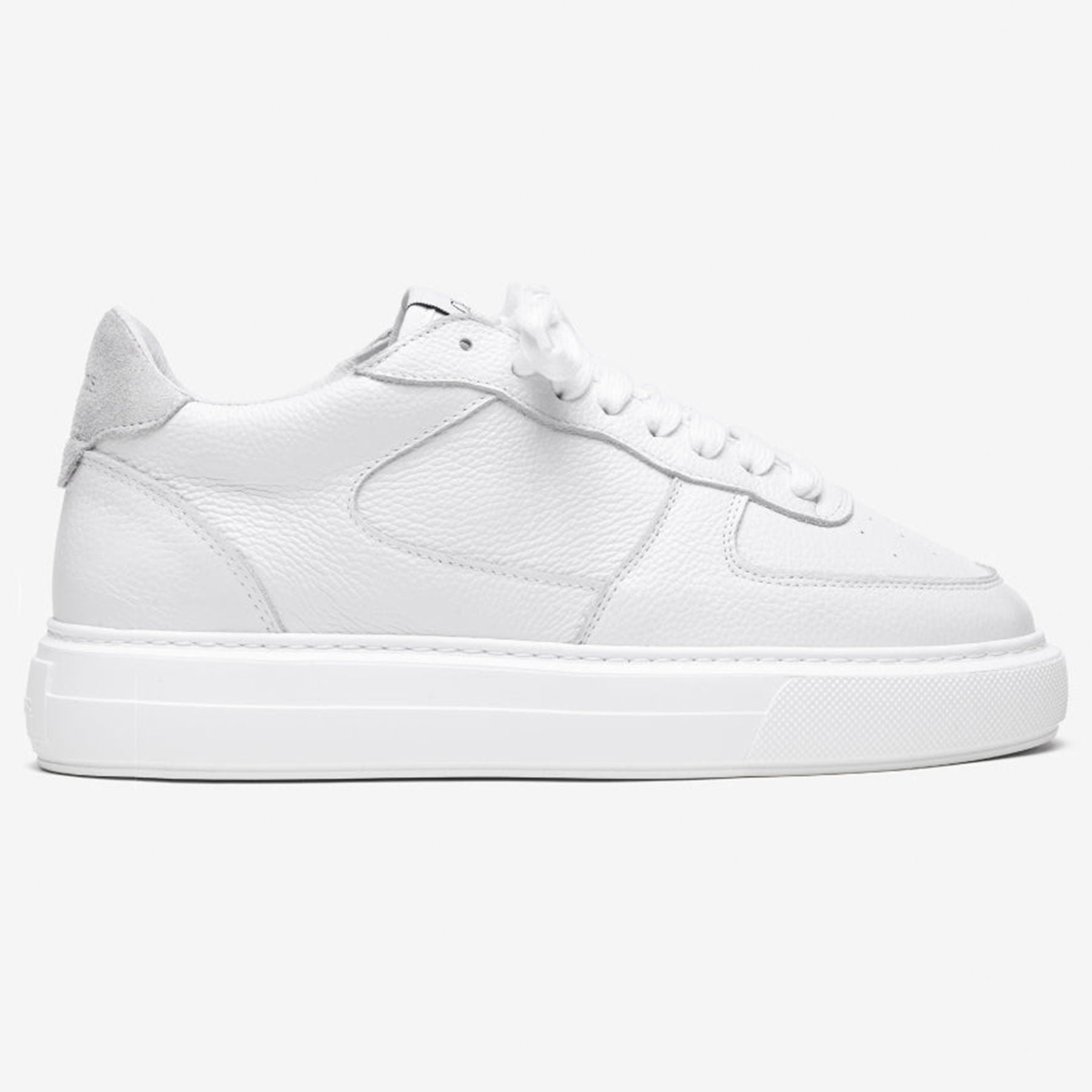 Cleens Court Trainer 'White Tumbled Leather' — UK 3 | EU 37 | US 4 — Side View