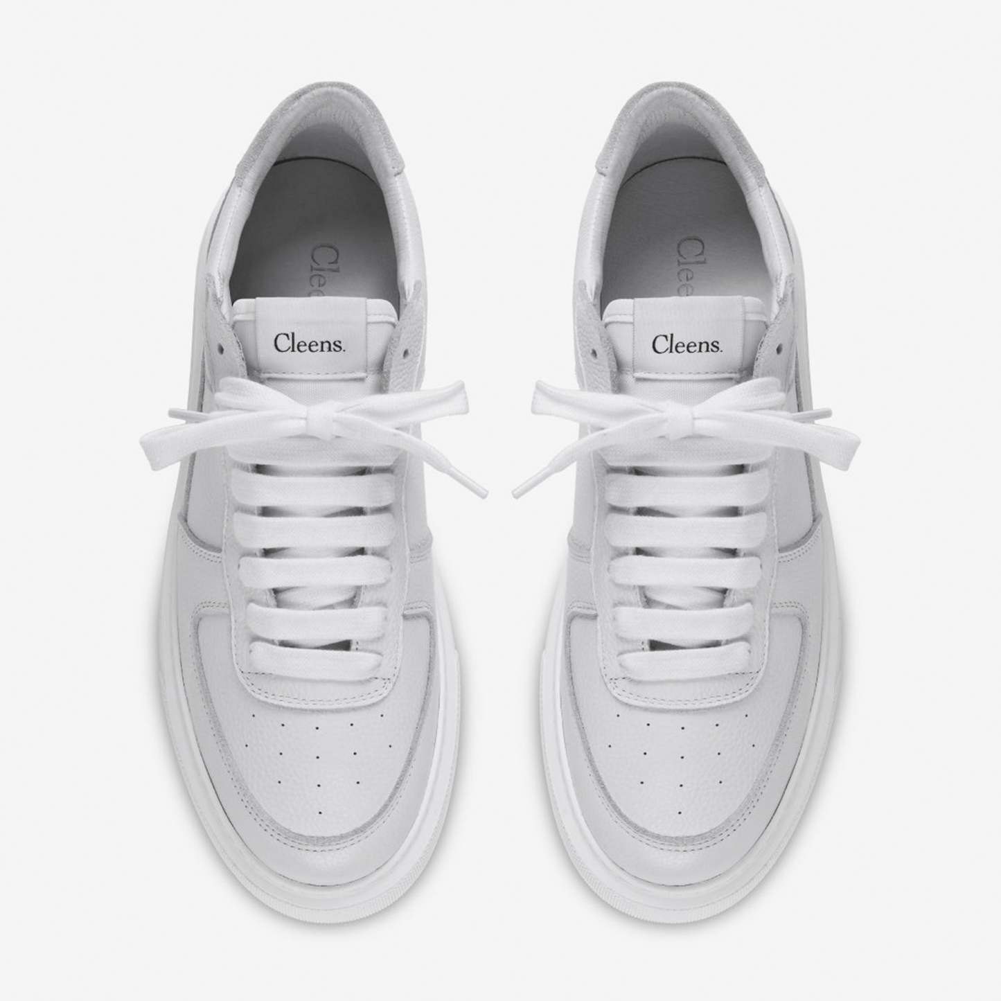 Cleens Court Trainer 'White Tumbled Leather' — UK 3 | EU 37 | US 4 — Back View