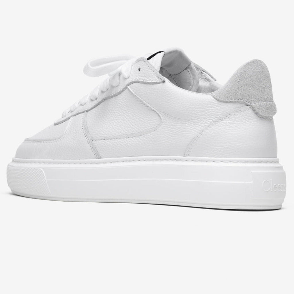 Cleens Court Trainer 'White Tumbled Leather' — UK 3 | EU 37 | US 4 — Detail View