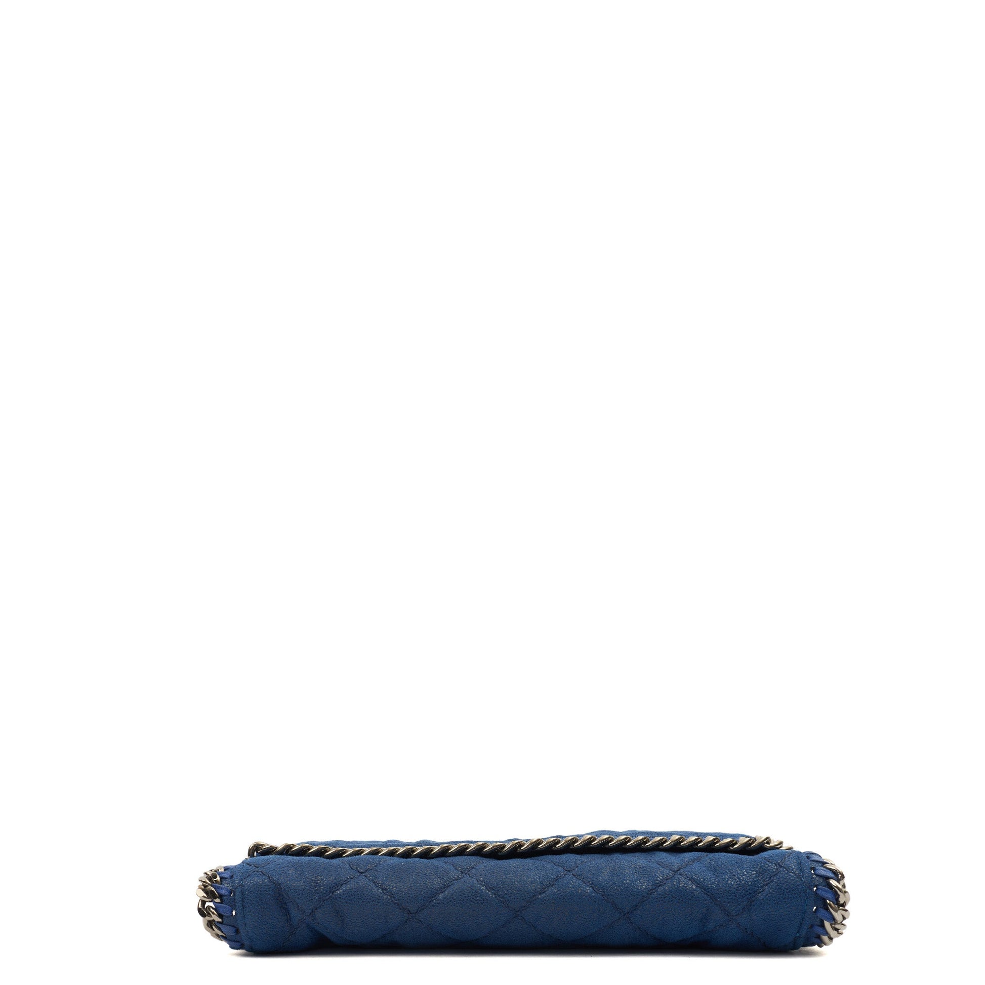 Stella McCartney Cross Body Falabella Fold Over Tote in Blue, Fabric — Detail View
