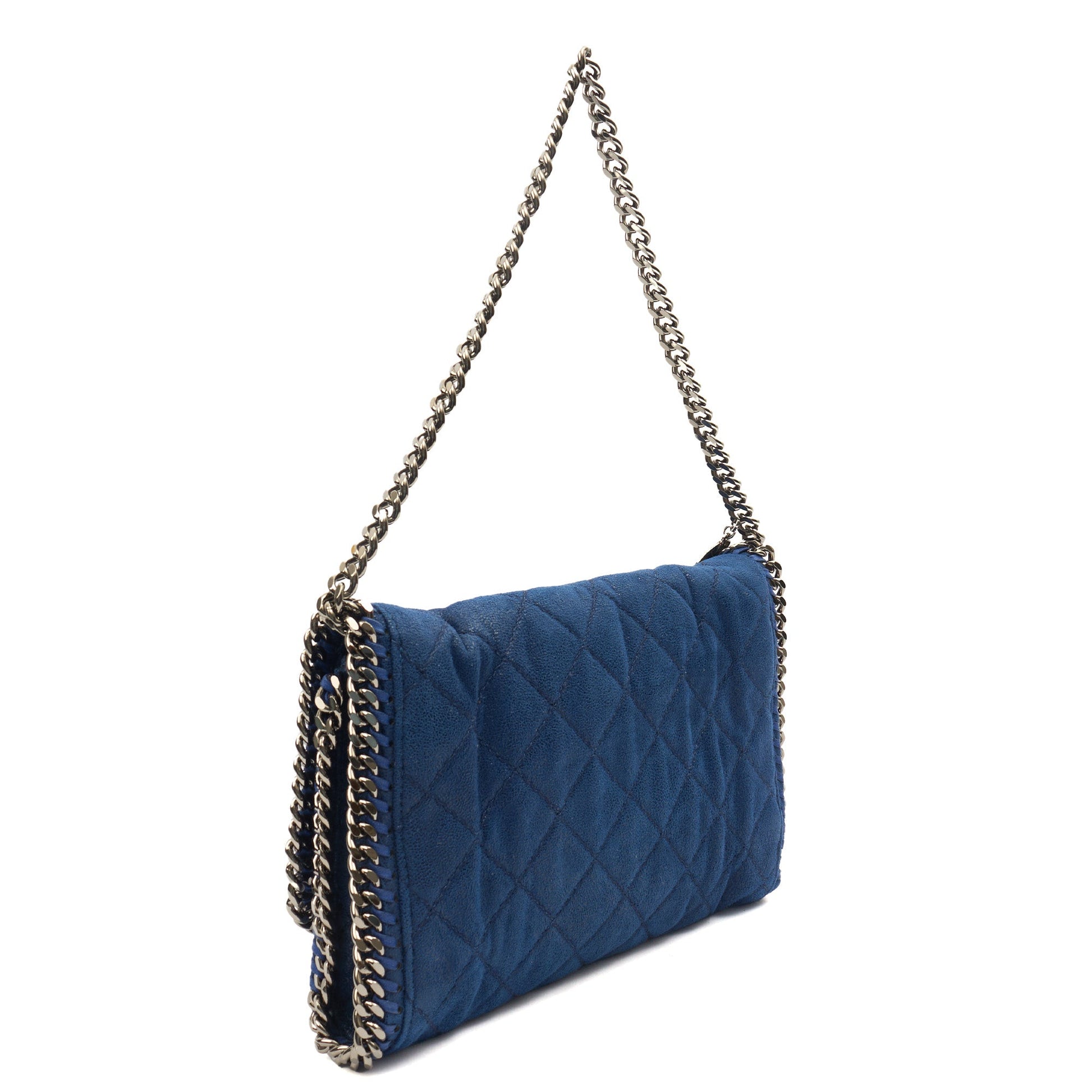 Stella McCartney Cross Body Falabella Fold Over Tote in Blue, Fabric — Alternate View 9