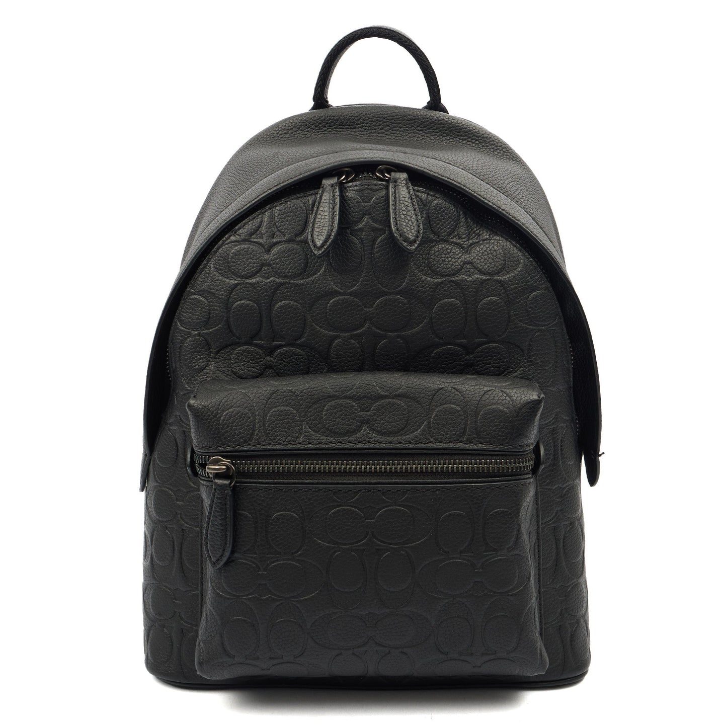 Coach Backpack Parker Backpack in Black, Leather — Front View