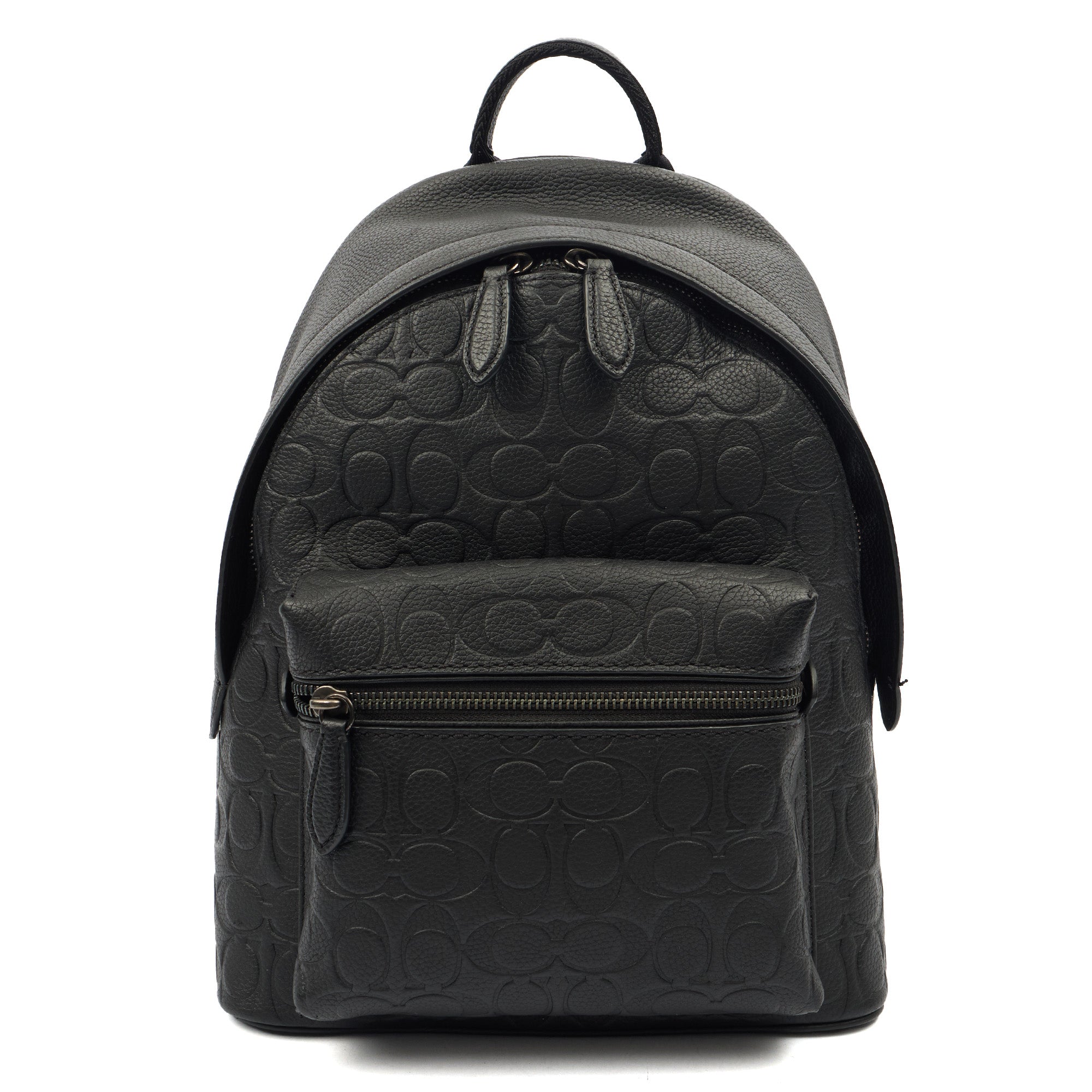 Coach Backpack Parker Backpack in Black, Leather — Front View