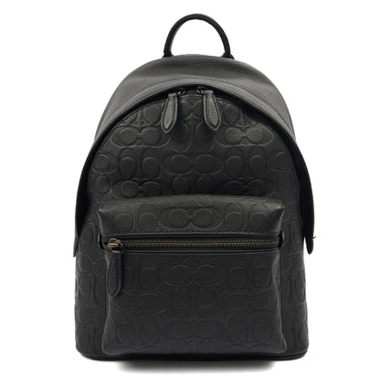 Coach Backpack Parker Backpack in Black, Leather — Front View